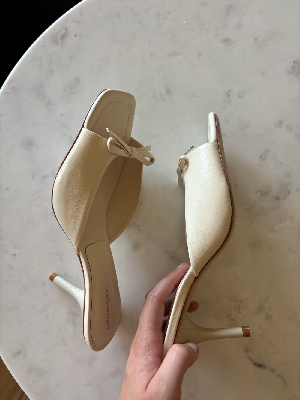 Reformation Clementine Almond Heeled Mule Sandal - Picture 7 of 8